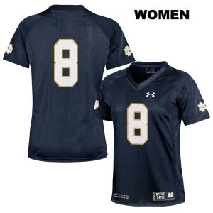 Notre Dame Fighting Irish Women's Jafar Armstrong #8 Navy Under Armour No Name Authentic Stitched College NCAA Football Jersey ZCN5299OC